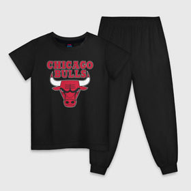 Детская пижама хлопок с принтом CHICAGO BULLS в Петрозаводске, 100% хлопок |  брюки и футболка прямого кроя, без карманов, на брюках мягкая резинка на поясе и по низу штанин
 | Тематика изображения на принте: bulls | chicago | chicago bulls | nba | red bulls | usa | америка | быки | нба | сша | чикаго буллс