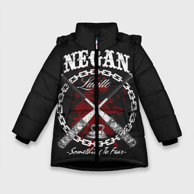 Зимняя куртка для девочек 3D с принтом The Walking Dead Negan в Петрозаводске, ткань верха — 100% полиэстер; подклад — 100% полиэстер, утеплитель — 100% полиэстер. | длина ниже бедра, удлиненная спинка, воротник стойка и отстегивающийся капюшон. Есть боковые карманы с листочкой на кнопках, утяжки по низу изделия и внутренний карман на молнии. 

Предусмотрены светоотражающий принт на спинке, радужный светоотражающий элемент на пуллере молнии и на резинке для утяжки. | amc | carol | daryl | dixon | michonne | negan | reaction | rick | season 10 | twd | zombies | диксон | дэрил | зомби | мертвецы | мишонн | неган | реакция | рик | ходячие