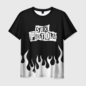 Мужская футболка 3D с принтом Sex Pistols  в Петрозаводске, 100% полиэфир | прямой крой, круглый вырез горловины, длина до линии бедер | music | rock | музыка | пистолс | рок
