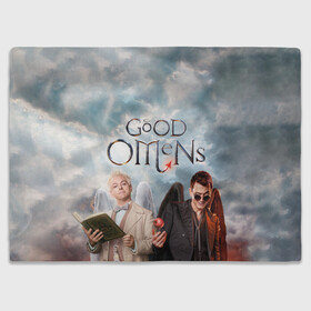 Плед 3D с принтом Good Omens в Петрозаводске, 100% полиэстер | закругленные углы, все края обработаны. Ткань не мнется и не растягивается | Тематика изображения на принте: aziraphale | crowley | david | demon | good | omens | pratchett | tennant | terry | азирафаэль | ангел | благие | демон | дэвид | знамения | кроули | майкл шин | пратчетт | теннант | терри