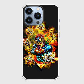 Чехол для iPhone 13 Pro с принтом JoJo Bizarre Adventure в Петрозаводске,  |  | Тематика изображения на принте: aureo | battle tendency | blood | crusaders | dio | giorno | giovanna | golden | jjba | jojo memes | jojos | jotaro | manga | phantom | stardust | vento aureo | wind | джо джо | манга