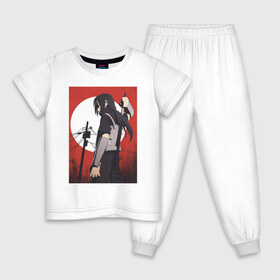 Детская пижама хлопок с принтом Итачи Учиха в Петрозаводске, 100% хлопок |  брюки и футболка прямого кроя, без карманов, на брюках мягкая резинка на поясе и по низу штанин
 | 