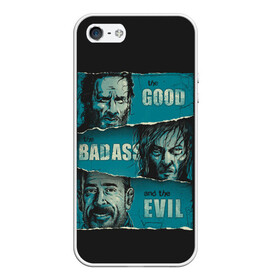 Чехол для iPhone 5/5S матовый с принтом Good Badass Evil в Петрозаводске, Силикон | Область печати: задняя сторона чехла, без боковых панелей | Тематика изображения на принте: amc | carol | daryl | dixon | michonne | negan | reaction | rick | season 10 | twd | zombies | диксон | дэрил | зомби | мертвецы | мишонн | неган | реакция | рик | ходячие