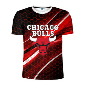 Мужская футболка 3D спортивная с принтом CHICAGO BULLS в Петрозаводске, 100% полиэстер с улучшенными характеристиками | приталенный силуэт, круглая горловина, широкие плечи, сужается к линии бедра | bulls | chicago | chicago bulls | nba | red bulls | usa | америка | быки | нба | сша | чикаго буллс