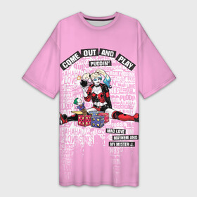 Платье-футболка 3D с принтом Harley Quinn в Петрозаводске,  |  | harleen quinzel | harley | harley quin | harley quinn | shtatharley | харли квин | харли квинн | харли куин | харли куинн | харлин квинзель