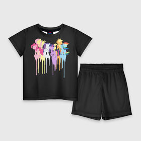 Детский костюм с шортами 3D с принтом My little pony в Петрозаводске,  |  | applejack | little | magic | mlp | my | pinkie pie | pony | rainbow dash | rarity | twilight | дракон | дружба | единорог | искорка | пони | селестия | спайк | сумеречная | это чудо