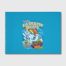 Альбом для рисования с принтом Rainbow brops в Петрозаводске, 100% бумага
 | матовая бумага, плотность 200 мг. | applejack | little | magic | mlp | my | pinkie pie | pony | rainbow dash | rarity | twilight | дракон | дружба | единорог | искорка | пони | селестия | спайк | сумеречная | это чудо