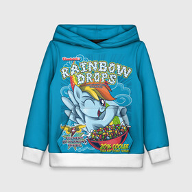 Детская толстовка 3D с принтом Rainbow brops в Петрозаводске, 100% полиэстер | двухслойный капюшон со шнурком для регулировки, мягкие манжеты на рукавах и по низу толстовки, спереди карман-кенгуру с мягким внутренним слоем | applejack | little | magic | mlp | my | pinkie pie | pony | rainbow dash | rarity | twilight | дракон | дружба | единорог | искорка | пони | селестия | спайк | сумеречная | это чудо