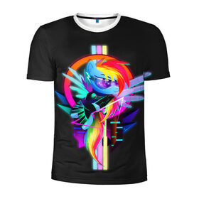 Мужская футболка 3D спортивная с принтом Мой маленький пони в Петрозаводске, 100% полиэстер с улучшенными характеристиками | приталенный силуэт, круглая горловина, широкие плечи, сужается к линии бедра | Тематика изображения на принте: applejack | little | magic | mlp | my | pinkie pie | pony | rainbow dash | rarity | twilight | дракон | дружба | единорог | искорка | пони | селестия | спайк | сумеречная | это чудо