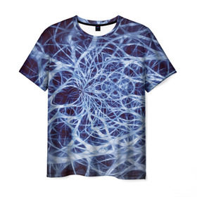 Мужская футболка 3D с принтом Nerves в Петрозаводске, 100% полиэфир | прямой крой, круглый вырез горловины, длина до линии бедер | nerves | абстрактно | абстрактные | абстрактный | абстракция | нейронная | неон | неонка | неоновые | нерв | нервная | нервы | объёмные | объёмный | светящиеся | светящийся | сетка | сеть | система