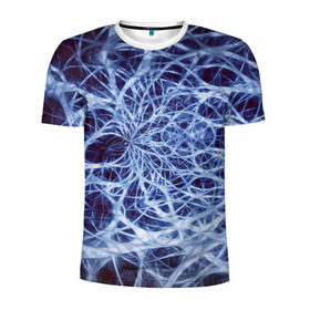 Мужская футболка 3D спортивная с принтом Nerves в Петрозаводске, 100% полиэстер с улучшенными характеристиками | приталенный силуэт, круглая горловина, широкие плечи, сужается к линии бедра | nerves | абстрактно | абстрактные | абстрактный | абстракция | нейронная | неон | неонка | неоновые | нерв | нервная | нервы | объёмные | объёмный | светящиеся | светящийся | сетка | сеть | система