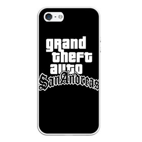 Чехол для iPhone 5/5S матовый с принтом GTA San Andreas в Петрозаводске, Силикон | Область печати: задняя сторона чехла, без боковых панелей | gta | sa | sanandreas | футболка | чёрный