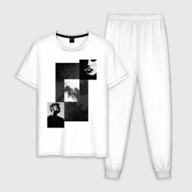 Мужская пижама хлопок с принтом Чёрно-белые фото в Петрозаводске, 100% хлопок | брюки и футболка прямого кроя, без карманов, на брюках мягкая резинка на поясе и по низу штанин
 | black and white
