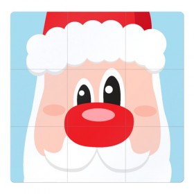 Магнитный плакат 3Х3 с принтом Лицо Дедушки мороза в Петрозаводске, Полимерный материал с магнитным слоем | 9 деталей размером 9*9 см | 2020 | christmas | claus | happy | merry | new | santa | year | год | годом | дед | дедушка | клаус | мороз | новый | новым | подарок | поздравить | рождество | рождеством | санта