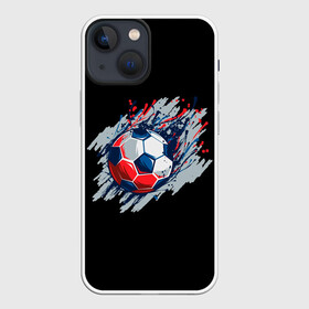 Чехол для iPhone 13 mini с принтом Мяч в Петрозаводске,  |  | Тематика изображения на принте: football | game | russia | sport | брызги красок | игра | россия | спорт | футбол | футбольный мяч