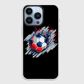 Чехол для iPhone 13 Pro с принтом Мяч в Петрозаводске,  |  | Тематика изображения на принте: football | game | russia | sport | брызги красок | игра | россия | спорт | футбол | футбольный мяч