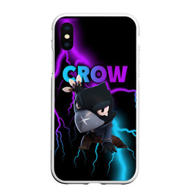 Чехол для iPhone XS Max матовый с принтом Brawl Stars CROW в Петрозаводске, Силикон | Область печати: задняя сторона чехла, без боковых панелей | 8 bit | 8 бит | brawl | brawl stars | crow | leon | stars | бравл | бравл старс | браво старс | игра | компьютерная | кров | леон | онлайн | старс