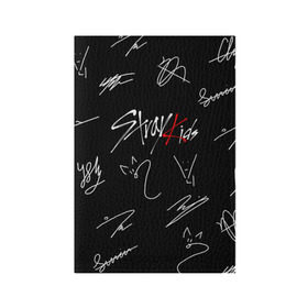 Обложка для паспорта матовая кожа с принтом STRAY KIDS в Петрозаводске, натуральная матовая кожа | размер 19,3 х 13,7 см; прозрачные пластиковые крепления | skz | stray kids | бан чан | ли ноу | скз | стрей кидс | сынмин | уджин | феликс | хан | хёджин | чанбин