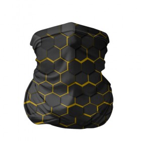 Бандана-труба 3D с принтом OCTAGON желтый в Петрозаводске, 100% полиэстер, ткань с особыми свойствами — Activecool | плотность 150‒180 г/м2; хорошо тянется, но сохраняет форму | Тематика изображения на принте: neon octagon | octagon | желтые соты | желтые соты в неоне | неон | неоновые соты | шестиугольники