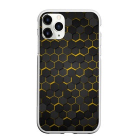 Чехол для iPhone 11 Pro Max матовый с принтом OCTAGON желтый в Петрозаводске, Силикон |  | neon octagon | octagon | желтые соты | желтые соты в неоне | неон | неоновые соты | шестиугольники
