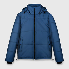 Мужская зимняя куртка 3D с принтом 19-4052 Classic Blue в Петрозаводске, верх — 100% полиэстер; подкладка — 100% полиэстер; утеплитель — 100% полиэстер | длина ниже бедра, свободный силуэт Оверсайз. Есть воротник-стойка, отстегивающийся капюшон и ветрозащитная планка. 

Боковые карманы с листочкой на кнопках и внутренний карман на молнии. | Тематика изображения на принте: 9 4052 | без дизайна | без принта | без узора | главный цвет 2020 года | код цвета | нг | новый год | праздник | про | рождество | синий | синяя одежда | цвет нового года