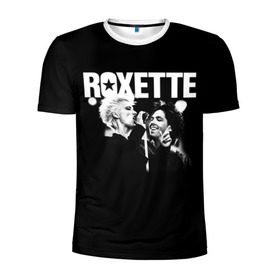 Мужская футболка 3D спортивная с принтом Roxette в Петрозаводске, 100% полиэстер с улучшенными характеристиками | приталенный силуэт, круглая горловина, широкие плечи, сужается к линии бедра | Тематика изображения на принте: pop | rock | roxette | мари фредрикссон | пер гессле | поп | поп рок. евро поп | рок | роксет | роксэт