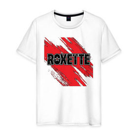 Мужская футболка хлопок с принтом Roxette в Петрозаводске, 100% хлопок | прямой крой, круглый вырез горловины, длина до линии бедер, слегка спущенное плечо. | Тематика изображения на принте: roxette | европоп | музыка | поп | ро | рок | роксэт