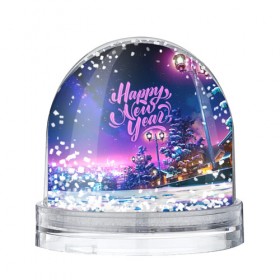 Снежный шар с принтом Happy New Year в Петрозаводске, Пластик | Изображение внутри шара печатается на глянцевой фотобумаге с двух сторон | 