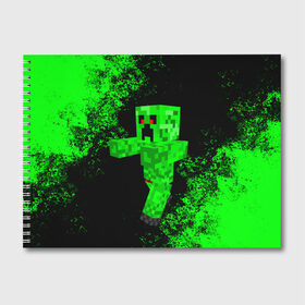 Альбом для рисования с принтом MINECRAFT в Петрозаводске, 100% бумага
 | матовая бумага, плотность 200 мг. | Тематика изображения на принте: game | minecraft | блоки | игра | квадраты | компьютерная игра | крипер | майнкрафт