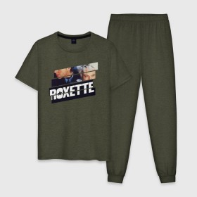 Мужская пижама хлопок с принтом Roxette в Петрозаводске, 100% хлопок | брюки и футболка прямого кроя, без карманов, на брюках мягкая резинка на поясе и по низу штанин
 | Тематика изображения на принте: 