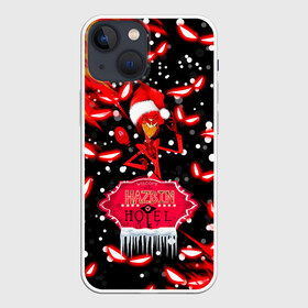 Чехол для iPhone 13 mini с принтом HAZBIN HOTEL НОВОГОДНИЙ. в Петрозаводске,  |  | 2020 | alastor | hazbin | hazbin hotel | hotel | snow | winter | аластор | зима | мультсериал | новый год | новый год 2020 | отель | отель хазбин | отель хазбин новогодний | снег | снежинки | хазбин