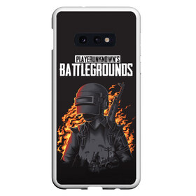 Чехол для Samsung S10E с принтом PUBG снаряжение в Петрозаводске, Силикон | Область печати: задняя сторона чехла, без боковых панелей | playground unknownbattleground