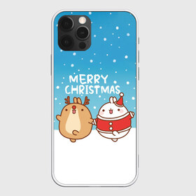 Чехол для iPhone 12 Pro Max с принтом Molang Merry Christmas в Петрозаводске, Силикон |  | chicken | christmas | deer | korea | molang | newyear | piupiu | rabbit | smow | snowflakes | winter | год | зима | корея | кролик | моланг | новый | олень | пиу | рождество | снег | снежинка