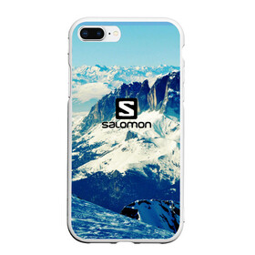 Чехол для iPhone 7Plus/8 Plus матовый с принтом SALOMON в Петрозаводске, Силикон | Область печати: задняя сторона чехла, без боковых панелей | Тематика изображения на принте: salomon | горы | снег | спорт