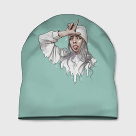 Шапка 3D с принтом Billie Eilish Mint Art в Петрозаводске, 100% полиэстер | универсальный размер, печать по всей поверхности изделия | bad | bad guy | billi | billie | billie eilish | eilish | good girl | music | swag | айлиш | беляш | били | били айлиш | билли | билли айлиш | билли эйлиш | биляш | музка | певица | эйлиш