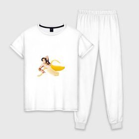 Женская пижама хлопок с принтом Николас Кейдж в банане в Петрозаводске, 100% хлопок | брюки и футболка прямого кроя, без карманов, на брюках мягкая резинка на поясе и по низу штанин | mem | memes | актер | банан | знаменитость | мем | николас кейдж | прикол | смешная картинка | юмор