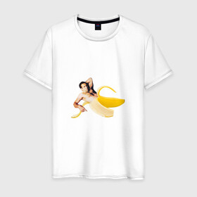 Мужская футболка хлопок с принтом Николас Кейдж в банане в Петрозаводске, 100% хлопок | прямой крой, круглый вырез горловины, длина до линии бедер, слегка спущенное плечо. | Тематика изображения на принте: mem | memes | актер | банан | знаменитость | мем | николас кейдж | прикол | смешная картинка | юмор