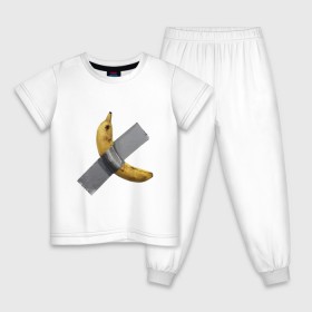 Детская пижама хлопок с принтом Банан за 120 тысяч долларов в Петрозаводске, 100% хлопок |  брюки и футболка прямого кроя, без карманов, на брюках мягкая резинка на поясе и по низу штанин
 | art basel | banan | mem | memas | meme | мем | мемас | мемчик