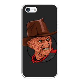 Чехол для iPhone 5/5S матовый с принтом Freddy Krueger в Петрозаводске, Силикон | Область печати: задняя сторона чехла, без боковых панелей | freddy krueger | friday the 13th | пятница 13 | фредди крюгер