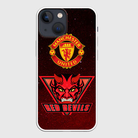 Чехол для iPhone 13 mini с принтом Манчестер в Петрозаводске,  |  | manchester united | red devils | красные дьяволы | манчестер | манчестер юнайтед | футбол