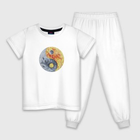 Детская пижама хлопок с принтом Луна (Инь-Янь) в Петрозаводске, 100% хлопок |  брюки и футболка прямого кроя, без карманов, на брюках мягкая резинка на поясе и по низу штанин
 | Тематика изображения на принте: инь янь | китайская культура | луна | планета | рисунок | фэншуй