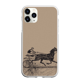 Чехол для iPhone 11 Pro Max матовый с принтом лошадь с колесницей в Петрозаводске, Силикон |  | животные | конный спорт | конь | лошадь | наездник | спорт