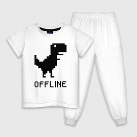 Детская пижама хлопок с принтом Offline в Петрозаводске, 100% хлопок |  брюки и футболка прямого кроя, без карманов, на брюках мягкая резинка на поясе и по низу штанин
 | dinosaur | google | internet | offline | гугл | динозавр | интернет | офлайн | оффлайн