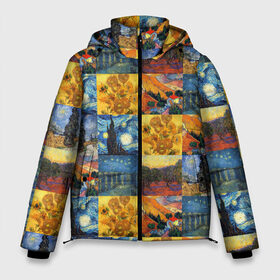 Мужская зимняя куртка 3D с принтом Картины Ван Гога в Петрозаводске, верх — 100% полиэстер; подкладка — 100% полиэстер; утеплитель — 100% полиэстер | длина ниже бедра, свободный силуэт Оверсайз. Есть воротник-стойка, отстегивающийся капюшон и ветрозащитная планка. 

Боковые карманы с листочкой на кнопках и внутренний карман на молнии. | Тематика изображения на принте: i cant hear the haters | van gogh | ван гог | ван гоги | звездная ночь | ирисы | картины ван гог | картины ван гога | пшеничное поле с кипарисами | солнечный лучик | художник