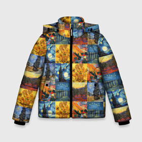 Зимняя куртка для мальчиков 3D с принтом Картины Ван Гога в Петрозаводске, ткань верха — 100% полиэстер; подклад — 100% полиэстер, утеплитель — 100% полиэстер | длина ниже бедра, удлиненная спинка, воротник стойка и отстегивающийся капюшон. Есть боковые карманы с листочкой на кнопках, утяжки по низу изделия и внутренний карман на молнии. 

Предусмотрены светоотражающий принт на спинке, радужный светоотражающий элемент на пуллере молнии и на резинке для утяжки | Тематика изображения на принте: i cant hear the haters | van gogh | ван гог | ван гоги | звездная ночь | ирисы | картины ван гог | картины ван гога | пшеничное поле с кипарисами | солнечный лучик | художник