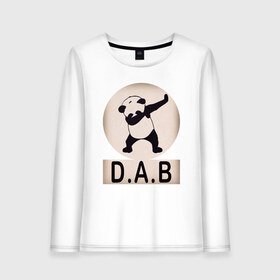Женский лонгслив хлопок с принтом DAB Panda в Петрозаводске, 100% хлопок |  | best | dab | dabbig | dance | freedom | hip hop | music | panda | rap | даб | даббинг | животные | крутой | лучший | медведь | музыка | панда | рэп | рэпер | свобода | танец | хип хоп