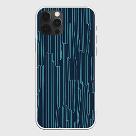 Чехол для iPhone 12 Pro Max с принтом Стильный узор в Петрозаводске, Силикон |  | абстрактное | голубое | полоса | полосы | синее | узор | узоры | чёрное | эфемерное