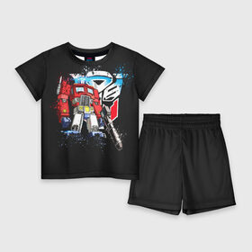 Детский костюм с шортами 3D с принтом Transformers в Петрозаводске,  |  | bumblebee | transformers | автоботы | бамблби | мегатрон | оптимус прайм | роботы | трансформеры