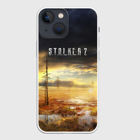Чехол для iPhone 13 mini с принтом STALKER 2 в Петрозаводске,  |  | s.t.a.l.k.e.r. | stalker | арт | зона | зона отчуждения | игра | мутант | пейзаж | припять | радиация | радиоктивный фон | сталкер | чернобыль