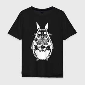 Мужская футболка хлопок Oversize с принтом Тоторо в Петрозаводске, 100% хлопок | свободный крой, круглый ворот, “спинка” длиннее передней части | animal | anime | forest | japan | totoro | аниме | божество | дух | животное | зверь | лес | мой | сосед | тоторо | хранитель | япония